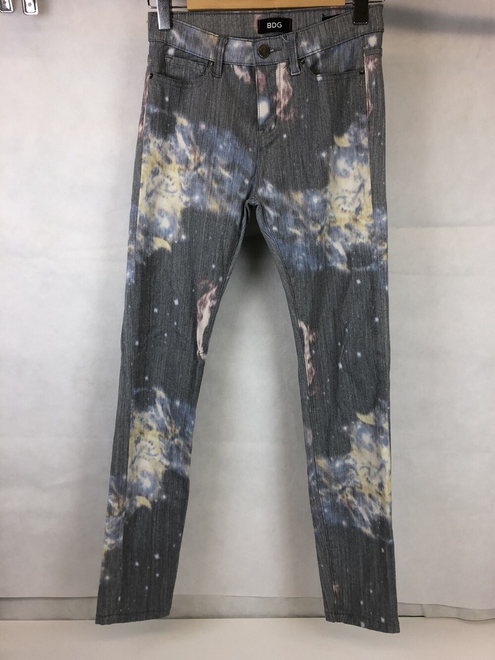 Urban Outfitters BDG Skinny Jeans Sz 26 Stretch Gray Tie Dye Denim High Rise